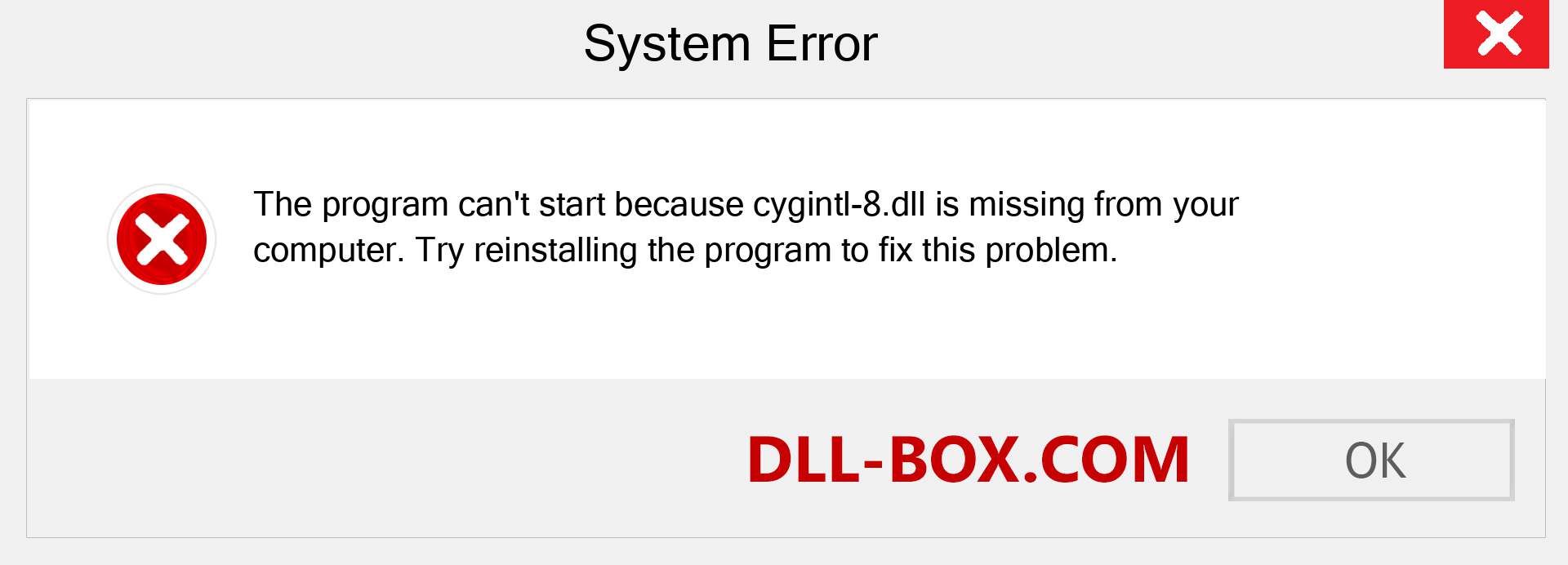  cygintl-8.dll file is missing?. Download for Windows 7, 8, 10 - Fix  cygintl-8 dll Missing Error on Windows, photos, images