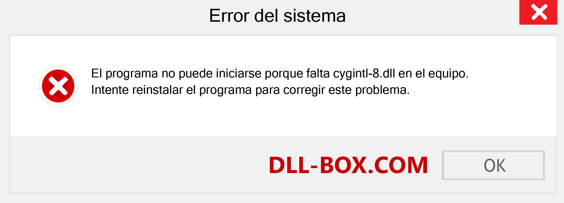 ¿Falta el archivo cygintl-8.dll ?. Descargar para Windows 7, 8, 10 - Corregir cygintl-8 dll Missing Error en Windows, fotos, imágenes