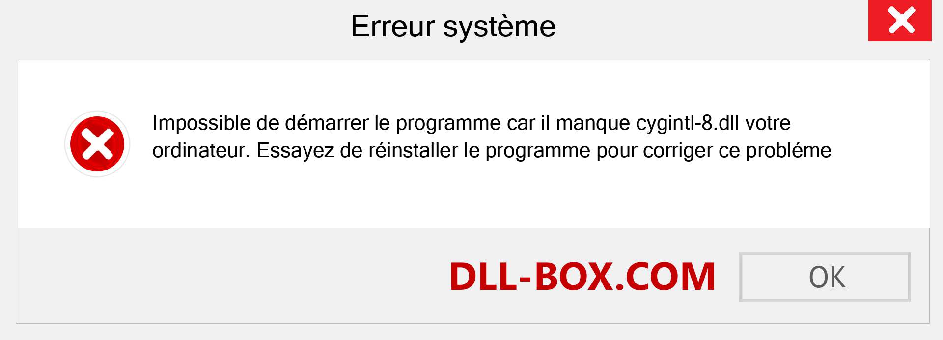 Le fichier cygintl-8.dll est manquant ?. Télécharger pour Windows 7, 8, 10 - Correction de l'erreur manquante cygintl-8 dll sur Windows, photos, images